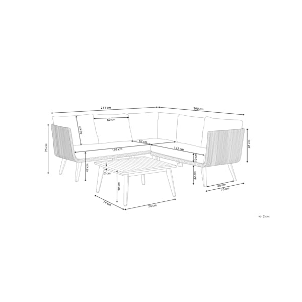 Alcamo Sitzgruppe Akazienholz Taupe
