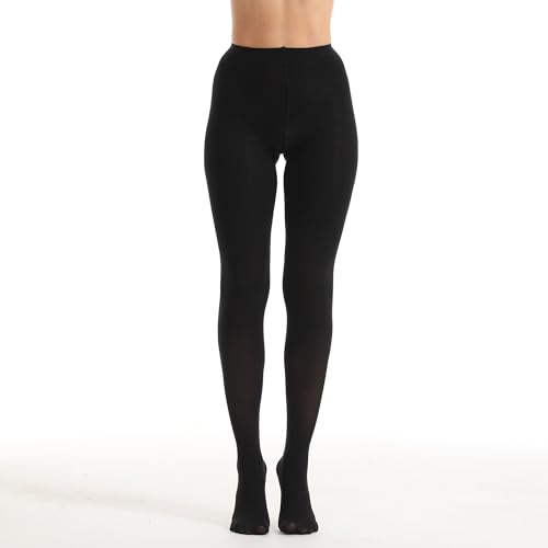 Image of Women's 80 Denier Opaque Tights, Microfiber Run-Resistant, Ultra Soft & Stretchy