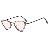 JRLLFD Gafas de sol triangulares, gafas de sol brillantes de cristal sin montura de aleación, gafas de sol femeninas con diamantes de imitación, C2, talla única