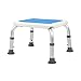 GEF Stołek do kąpieli, kwadratowy stołek antypoślizgowy antypoślizgowy, regulowany 3 pilniki, aluminiowy stołek łazienkowy