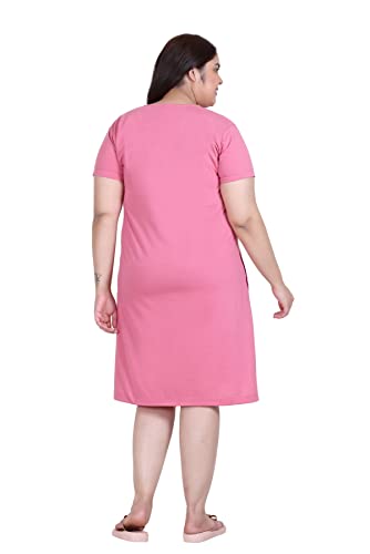 Image of In Love Women Cotton Buttoned Plus Size Short Slip Nighty Chemise