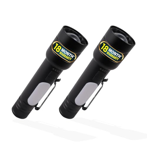 Image of IBELL FL8375S Rechargeable Torch Combo Pack of 2,with Powerbank Function, Aircraft Aluminum Body, Telescopic Zoom, Water Resistant Flashlight with Multiple Light Modes