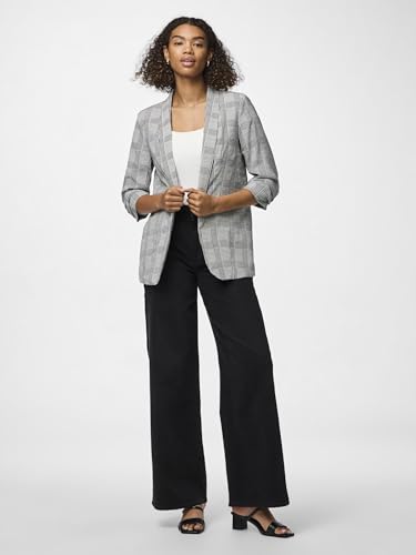 Pieces Pcboss 3/4 Printed Noos Blazer, Nero/Aop:Check, S - 6