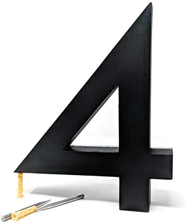 8 Inch House Numbers LED, Modern Address Signs for Homes | Soft, Exterior Glow | Black OR Stainless-Steel Weather Resistant, Durable, Wired | by JELSCO (4, Neutra Black)