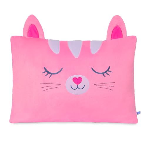 Saint Eve Kids Plush Pillow Cover - Cute & Super Soft Animal Friends Decorative Fluffy Pillow Covers for Girls and Boys & Toddlers Beds Playroom and Nap Time Strawberry the Cat