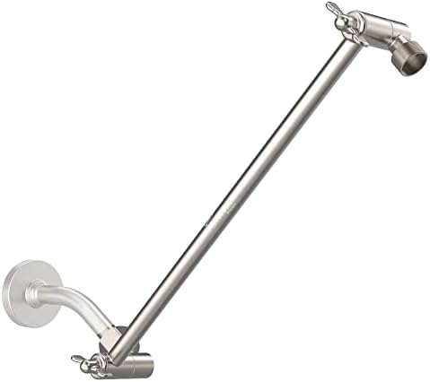 Coeur Designs 16-Inch Extra Long Shower Extension Arm. Solid Brass. Height/Angle Adjustable With a Unique Locking Gear for a Perfect Position Every time. Holds All Showerhead Sizes!!