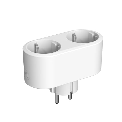 YIWEOG Prise ligente double prise WiFi//TY APP Télécommande Partage ligent Prise WiFi 16A avec commande vocale Minuterie Compteur de courant Fonction de mémoire de mise hors tension