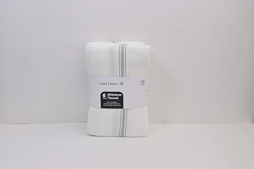 LANE LINEN Kitchen Towel Set, 6 Pack Dish Towels for Kitchen, 100% Cotton Absorbent Tea Towels, Quick Dry, 14"x25", Herringbone Weave, Reusable, Machine Washable, Soft for Drying Dishes - Grey Stripe - Cosy Home Interiors LANE LINEN Kitchen Towel Set, 6 Pack Dish Towels for Kitchen, 100% Cotton Absorbent Tea Towels, Quick Dry, 14"x25", Herringbone Weave, Reusable, Machine Washable, Soft for Drying Dishes - Grey Stripe - Image 6