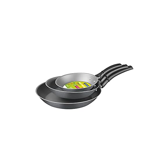 Jogo de Frigideiras Tramontina Turim em Alumínio com Revestimento Antiaderente Starflon T1 e Cabos Baquelite Grafite 3 Peças