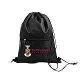 Sorority Shop Kappa Sigma Fraternity Mochila preta com cordão, bolsa esportiva, transporte de viagem, Preto, One Size, preta