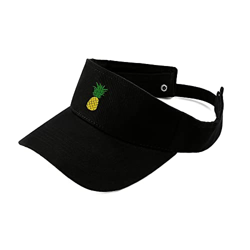 Sun Pineapple Visor Hat Classic Unisex 100% Cotton Cool Sporting Visor With Small Embroidery - Best Visor For Running, Workouts And Outdoor Activities,1 Pineapple,Large #TOP3