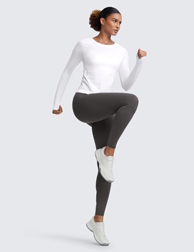 Image of CRZ YOGA Seamless Top Waist Length | Training, Chafe-Free, Slim Fit, Raglan Sleeves, Mesh Vents, Workout, Long Sleeve Shirts for Women
