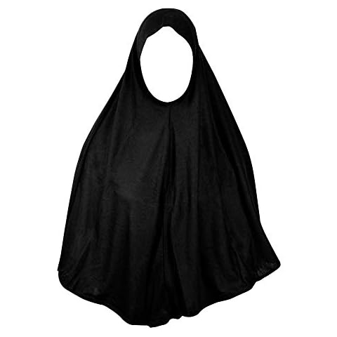 Hijaz Black Slip on Jersey Tube Amira Shayla Hijab Scarf Cotton One Piece Cover