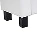 HOMCOM 42” Faux Leather Storage Ottoman Bench Organizer Chest Rectangular Footstool with Hinged Lid - Cream White