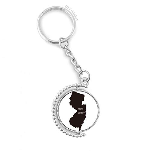 Porte-clés carte silhouette New Jersey rotatif pour ne plus perdre ses clés
