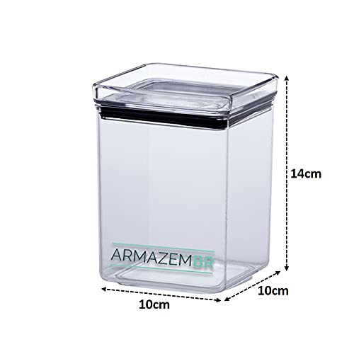 Kit 6 Potes Tampa Hermético Porta Alimentos Mantimentos Armário Cozinha - Paramount