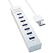 Likorlove USB Hub 3.0, 7 Ports Data Hub Multiport USB Extender Hochgeschwindigkeits-Datenhub Tragbarer Splitter Universeller Konverter Blauer Anzeigelampe Plug Play Kompatibel PS5 PS4 Pro Slim PC