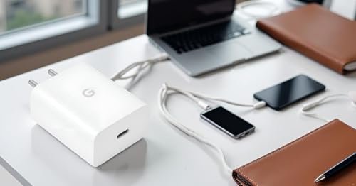 Image of Google 30W USB-C Rapid Charger Adapter for Google Pixel 10 | 10 Pro | 10 Pro XL | 9 | 9a | 9 Pro | 9 Pro XL |Fold|8|8a|Tablet /Chrome Books & Other Type C Device Quick Charger Support - 30 watt, White