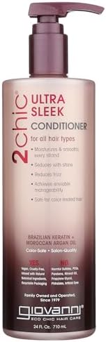 Giovanni 2chic Brazilian Keratin and Argan Oil Ultra-Sleek Conditioner, 24 Fluid Ounce