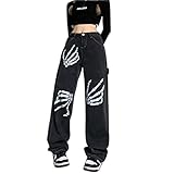 Passend für: Baggy-Hose Y2K, Hip-Hop-Streethose, Star-Grafik-Jeans, Harajuku-Jeans, lockere Passform, Vintage-Jeans, kann nach Belieben kombiniert werden, gerades Bein mit einem einfachen T-Shirt, Sweatshirt oder Tank-Top, sehr modisch, sehr straßenartig und persönlich. Kann auch das ganze Jahr über Jeans tragen.