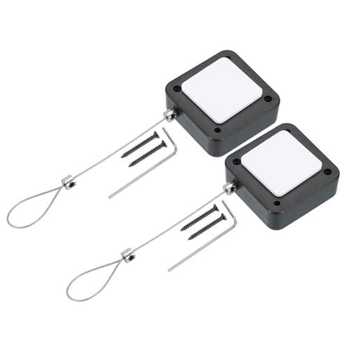 Câble de sécurité rétractable PATIKIL pour télécommande, lot de 2 noirs avec vis