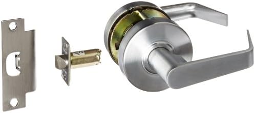 Hager 129002 2500 Series Heavy Gauge Steel/Zinc Grade 2 Cylindrical Passage Lock, 2-3/4" Backset, Satin Chrome Finish, Withnell Lever Style, ASA Strike