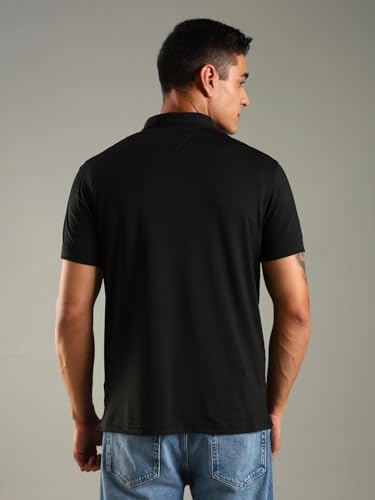 Image of Solid Regular Fit Cotton Polo T-Shirt