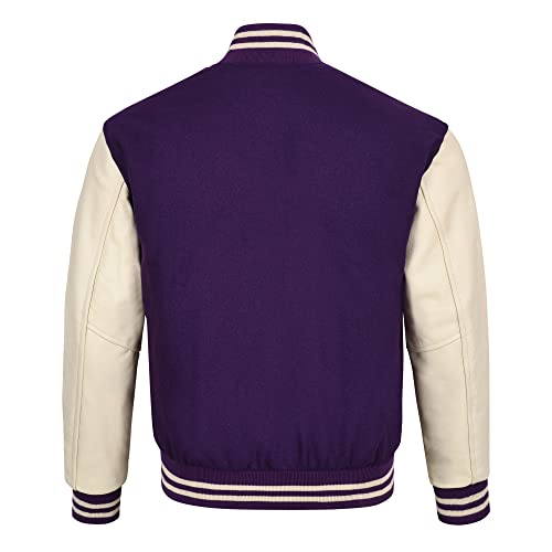 Image of Varsity Jacket Baseball Letterman Jacket- Wool and Leather Premium Quality Unisex Basketball Jacket