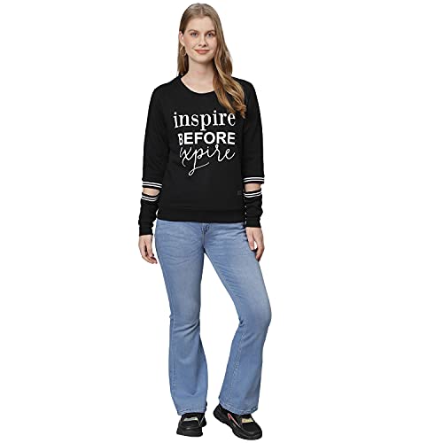 Image of Campus Sutra Women's Cotton Crew Neck Sweatshirt