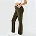 Dress Pants for Women High Elastic Waist Straight Leg Slack Stretchy Trousers Fall Fashion Work Pant with Pockets S-2XL Green