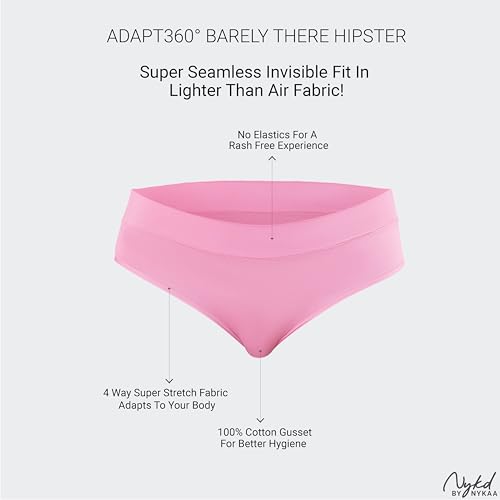 Image of NYKD Women's Ultimate Comfort and Flexibility: Elastic-Free Stretch Panties that Adapt and Delight, Mark-Free Waistband | Slip On | Mid Waist | Full Coverage | Solid - NYP342