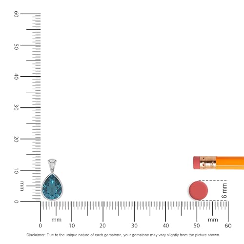 Natural London Blue Topaz Pendant Necklaces for Women in Sterling Silver/18K Yellow Gold/Rose Gold Vermeil, November Birthstone Jewelry Gifts for Her Birthday, Anniversary(Oval, Pear, Round)3