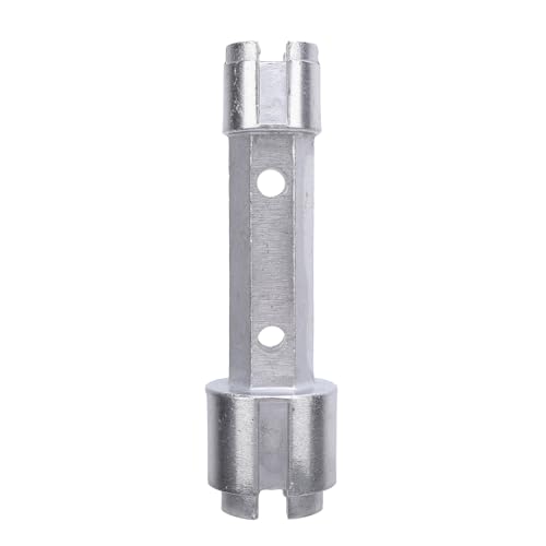 Llave de drenaje para bañera de doble extremo, llave tipo mancuerna de aleación de aluminio resistente para extracción de drenajes de fregadero, bañera y ducha, herramienta de fontanería anticorrosiva con función de martillo