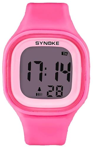 Male and Female Digital Sports Watches LED Electron 50m Waterproof Luminous Silicone Watch (Pink) (B07KRM2Q47) Amazon Price History, Amazon Price Tracker