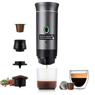 obecilc 3 In 1 Portable Coffee Maker for Travel, 20 Bar Portable Espresso Machine with USB,Travel Coffee Maker Self-Heating, Compatible with Ground Coffee & Capsule for Hiking,Office,RV（Upgrade）