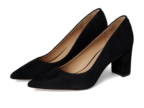 Lauren Ralph Lauren Womens Lanette Suede Block-Heel Pumps Black 8 B - Medium