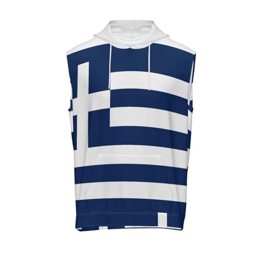 Zakqeik Guatemala Flag Men's Workout Hooded Tank Tops Training Sleeveless Gym Hoodies T-Shirt