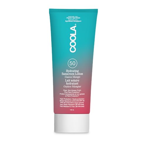 COOLA Organic Sunscreen SPF 50 Sunblock Body Lotion, Dermatologist Tested Skin Care for Daily Protection, Vegan and Gluten Free, Guava Mango (148 ml)