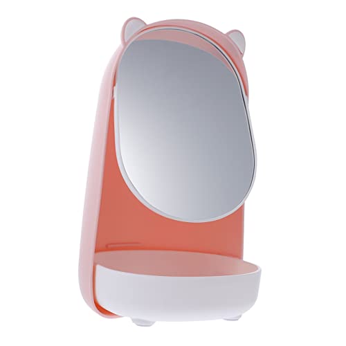 PACKOVE 1Pc Adjustable Bear Table Mirror for Women Compact Desktop Vanity Mirror for Makeup and Beauty Lightweight and Stylish Design for Bedroom and Office Use