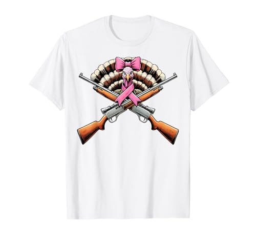 Coquette Bow Turquía Hunter Pavo Caza Rosa Cinta Chica Camiseta