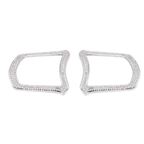 Image of for Honda,Car Bling Interior Decoration Crystal Sticker Button Box Frame Cover Fit for 2024 Accord Civic CR-V.(Silver 4)