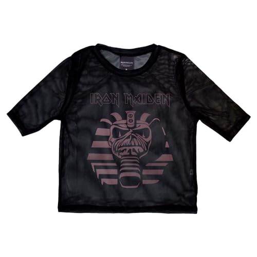 Iron Maiden Powerslave crop top mesh transparent stretch motif Eddie
