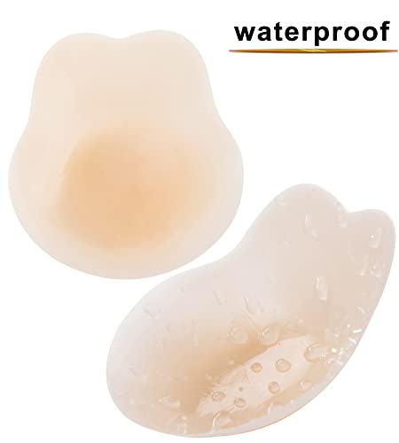 Prettywell Nipple Covers Added Lift Breast Lift Pasties 2 Pairs Sticky Bras For Women Silicone Petals,Invisible Lift Up Bra Nude #TOP3