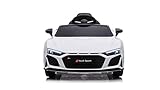 MACCHINA ELETTRICA PER BAMBINI: Questo prodotto è un'autentica replica di una Audi R8 Spyder progettata appositamente per il tuo bambino o la tua bambina. Con un design accattivante e colorato, offre un'esperienza di guida realistica e divertente per i piccoli. Questa macchina elettrica è progettata per trasportare 1 bambino da 1 a 4 anni; inoltre grazie alle sue dimensioni (107x48x58 cm) e un peso di soli 11 kg consentono un agevole movimentazione e un agevole trasporto quando necessario.