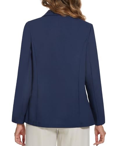 MINTLIMIT Womens Casual Linen Cotton Blazers Long Sleeve Button Front Notch Lapel Work Office Blazer Jackets with Pockets2