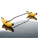 ZAWELIYO PVC Inflatable Kayak Outrigger Portable Kayak Stabilizers Balancing Canoe Outrigger Kitwith Sidekick Arms Rod Balancing Boat Accessory (Yellow)