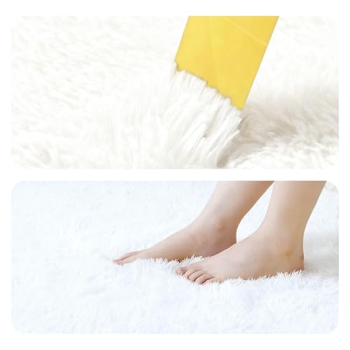 Tapis doux moelleux blanc extra large 120 x 320 cm