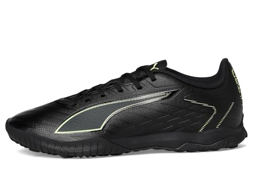 PUMA Men's Ultra Play Turf Trainer Soccer Cleats Sneaker, Black-Fizzy Light-Green Terrain AH25, 94