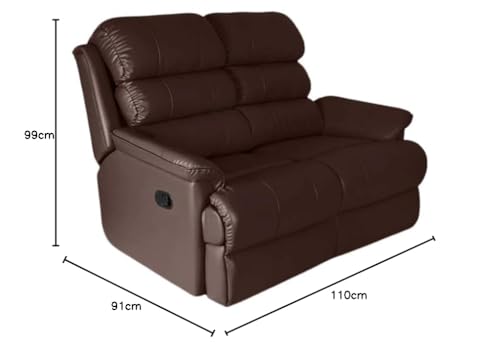 Image of Recliner Sofa 2 Seater - Manual Leatherette Design with Plush Support, Includes 5-Year Warranty for Optimal Comfort and Longevity