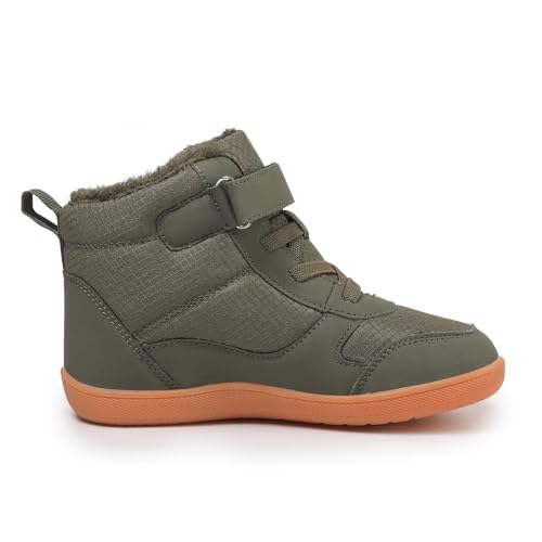 Kids Winter Barefoot Shoes, Wide Toe Box Barefoot Winter Warm Shoes for Boys Girls, Zero Drop Sole Fur Lined High Top Snow Boots2